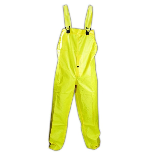Magid Rain Bib Pants, Pvc/Polyester, Yellow, Size 4XL P7819-XXXXL - main